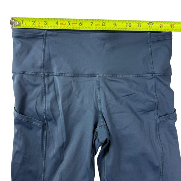 Lululemon Dark Blue Navy Yoga Legging.  Pockets.  Side Thight Pockets Size 8 - Picture 8 of 12
